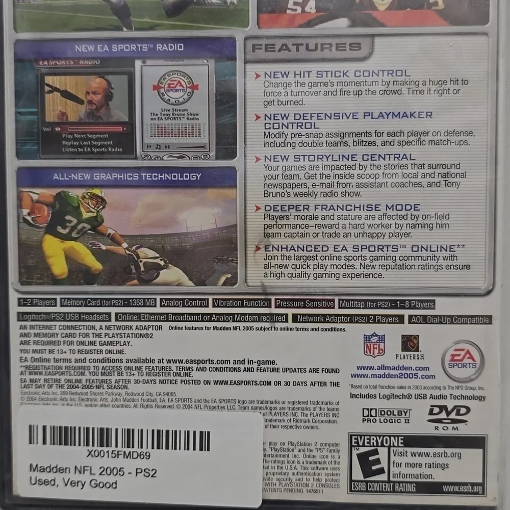 PS2 PlayStation 2 Madden NFL 2005 Complete ntsc video game football used‎